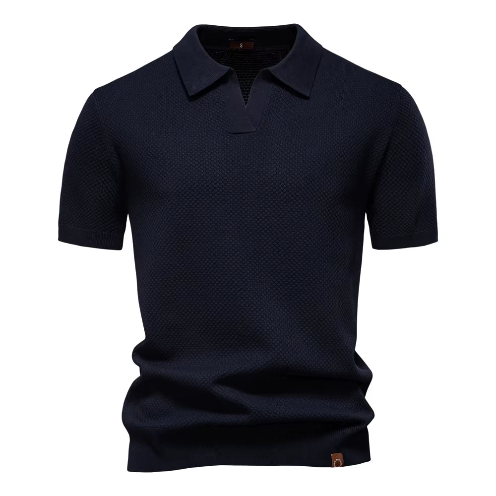 Men'S Summer Breathable Polo Shirt Short Sleeve Solid Color Casual Polo Shirts for Men Lightweight Stretch Polo ﻿
