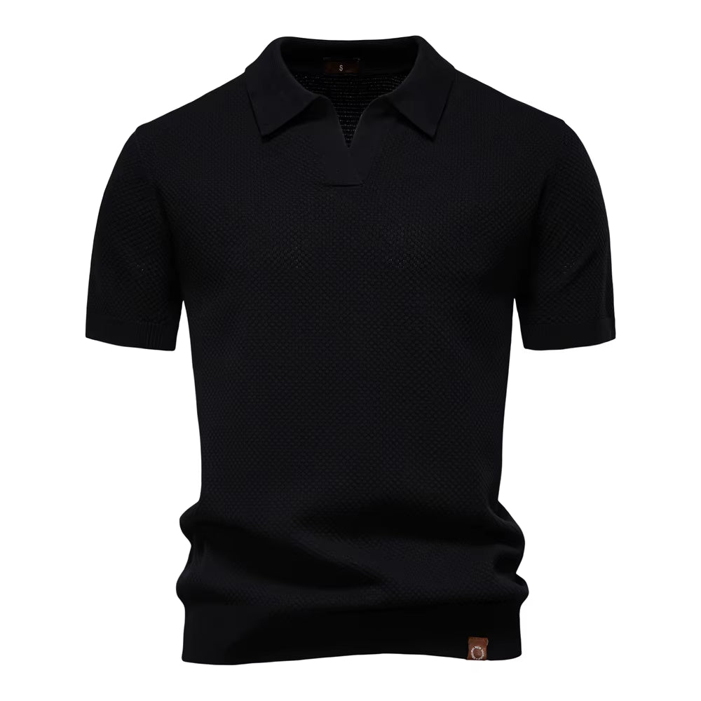 Men'S Summer Breathable Polo Shirt Short Sleeve Solid Color Casual Polo Shirts for Men Lightweight Stretch Polo ﻿
