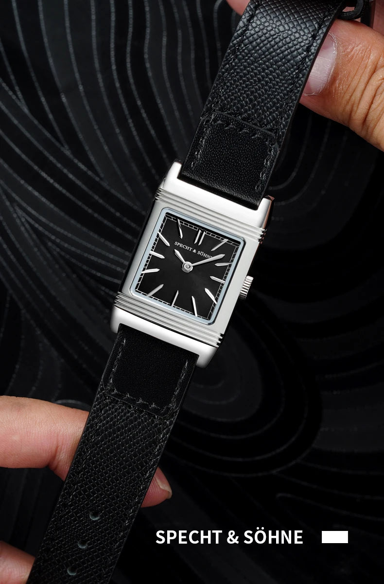 2025 Specht & Söhne New 24.4MM Square Watch for Men Ronda Quartz Movt Sports Watches Ultrathin Stainless Steel 50M Waterproof