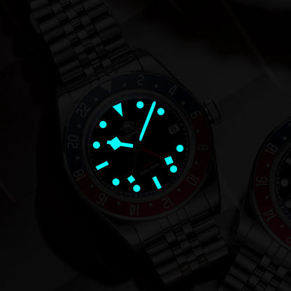 Luxury GMT515-24H Men'S Watch Diver 200M Bubble Mirror Glass BGW9 Super Luminous Stainless Steel Men'S Analog Watches