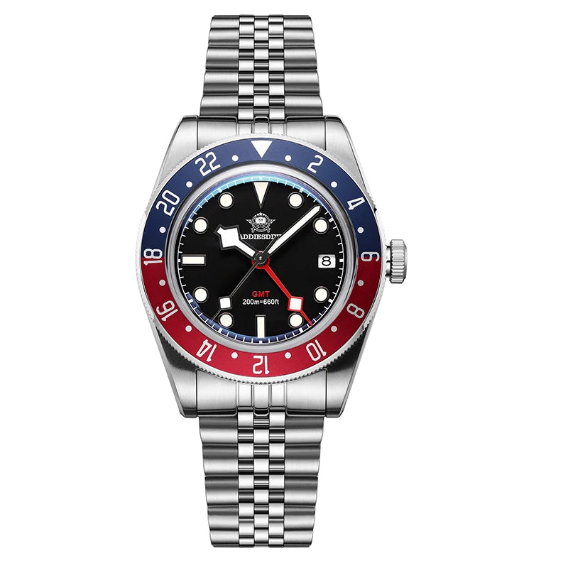 Luxury GMT515-24H Men'S Watch Diver 200M Bubble Mirror Glass BGW9 Super Luminous Stainless Steel Men'S Analog Watches