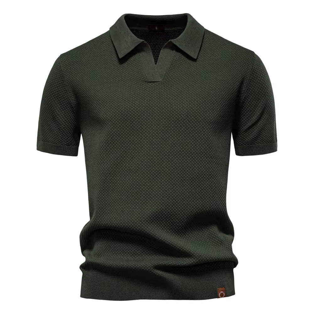 Men'S Summer Breathable Polo Shirt Short Sleeve Solid Color Casual Polo Shirts for Men Lightweight Stretch Polo ﻿