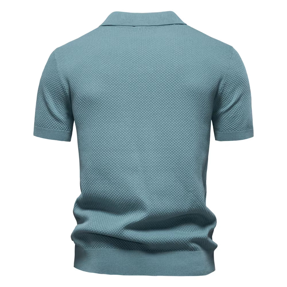 Men'S Summer Breathable Polo Shirt Short Sleeve Solid Color Casual Polo Shirts for Men Lightweight Stretch Polo ﻿