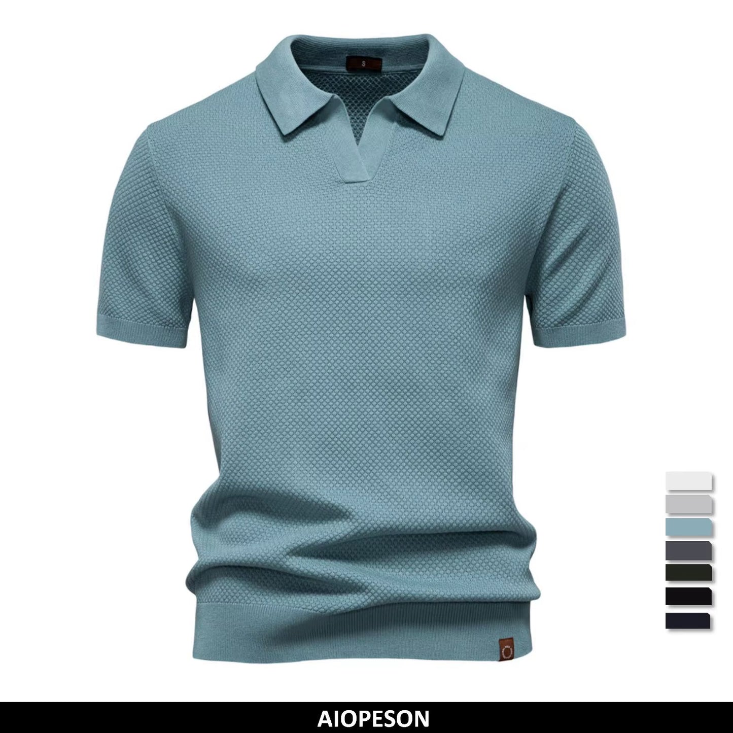 Men'S Summer Breathable Polo Shirt Short Sleeve Solid Color Casual Polo Shirts for Men Lightweight Stretch Polo ﻿