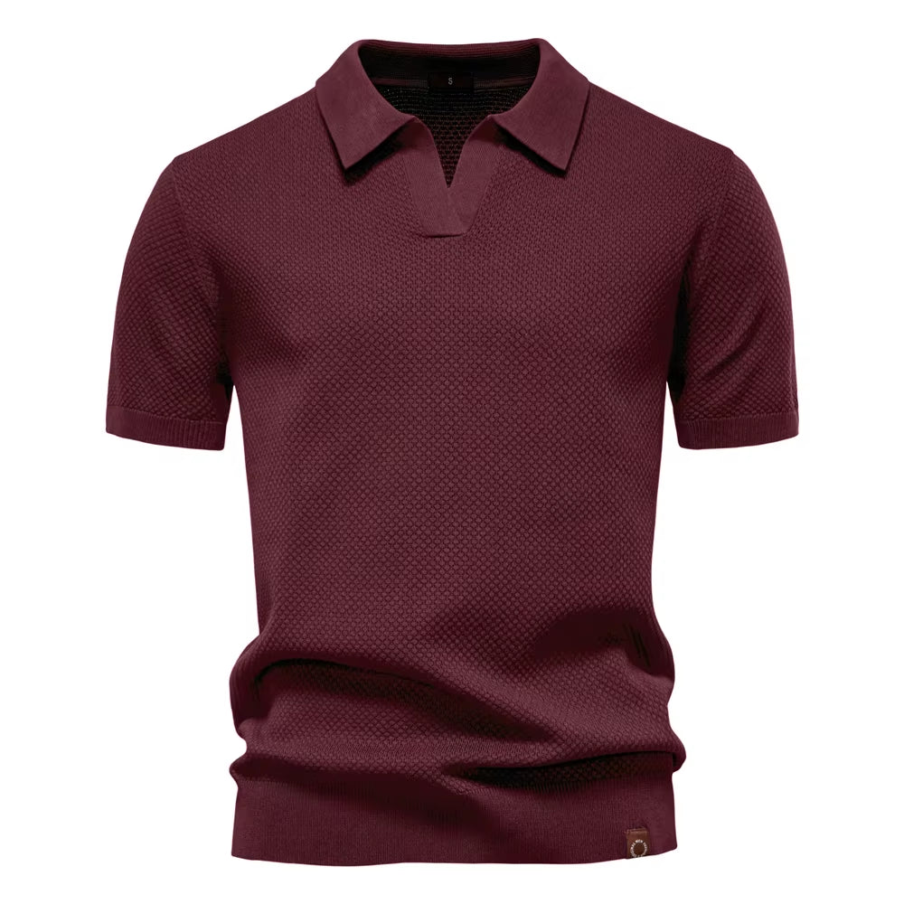 Men'S Summer Breathable Polo Shirt Short Sleeve Solid Color Casual Polo Shirts for Men Lightweight Stretch Polo ﻿