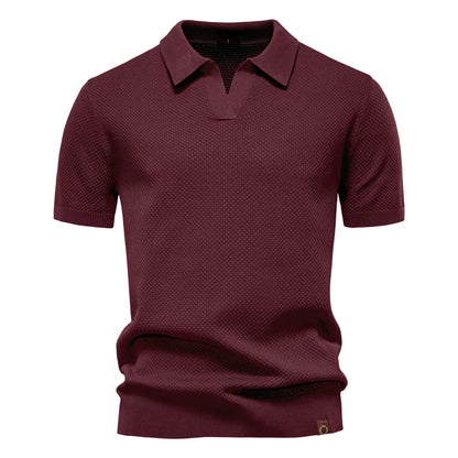 Men'S Summer Breathable Polo Shirt Short Sleeve Solid Color Casual Polo Shirts for Men Lightweight Stretch Polo ﻿